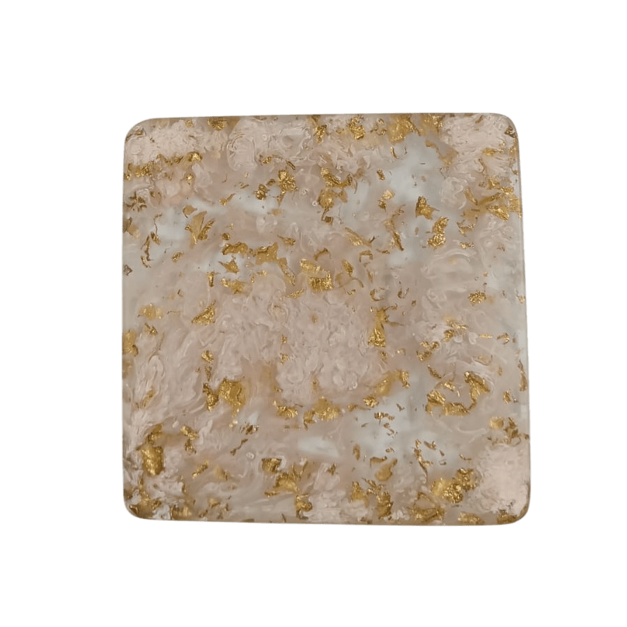 RESIN COASTER SQUARE SHAPE (POLISH GOLD)